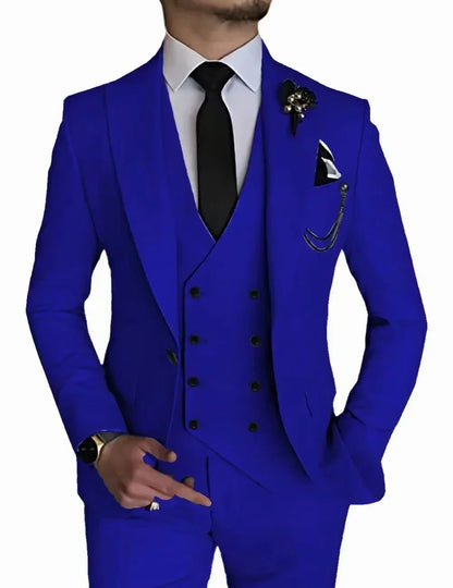 Men's peak lapel business 3piece blazer