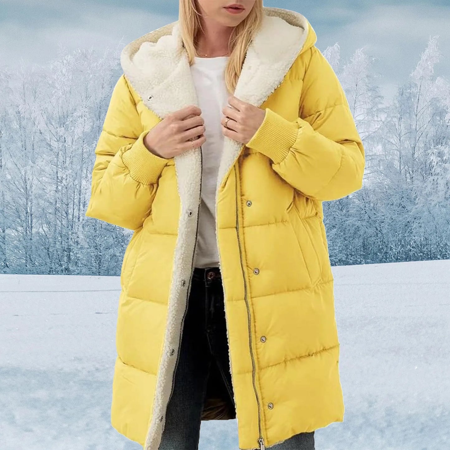 Double faced fleece slim fit temperament wool coat