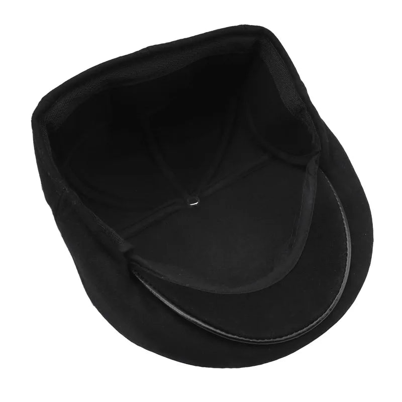 5 panels beret hat with ear flaps