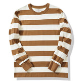 Polyester Vintage Striped Long Sleeve T-Shirt