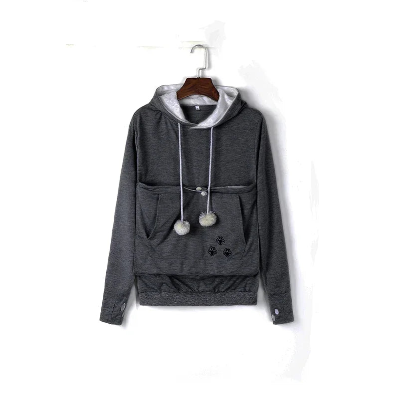 Cute Cat and Dog Printed Hooded Sweater