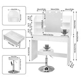 Adjustable LED Lighting Dressing Table with Stool Set