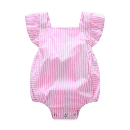 Cute baby girl stiped romper
