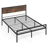 Industrial Metal Platform King Bed Frame