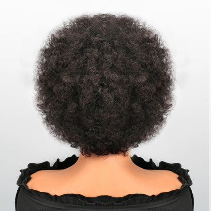 Braided afro puff lace frontal hair wig