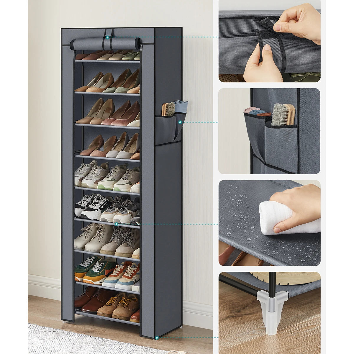 10 tier shoe rack cabinet