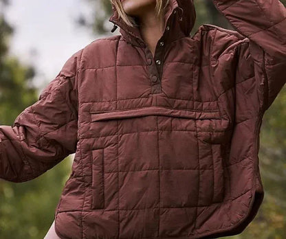 Hooded full sleeve loose casual coat