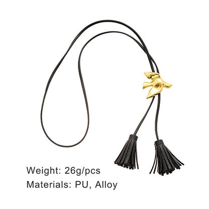 PU Leather Chain Metal Peace Dove Necklace