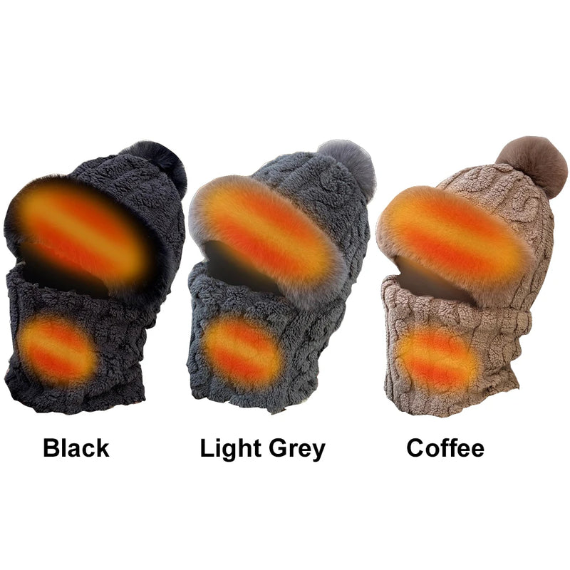 Electric Heating Warm Face Cover Neck Warmer Cap