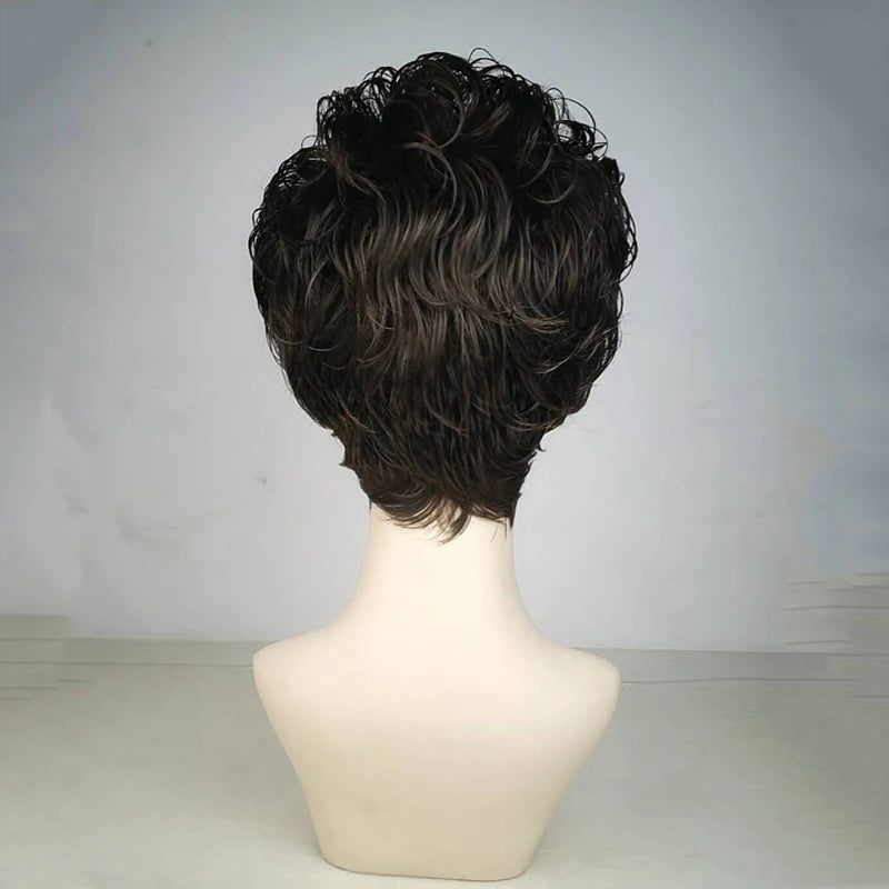 Short Fluffy Curly Heat-Resistant Synthetic Hair Wig