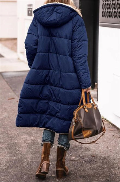 Ladies winter hooded quilted coat