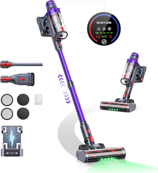 Cordless vacuum cleaner with touch screen