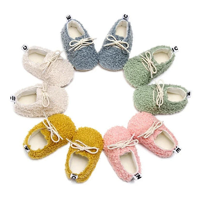 Plus velvet soft sole lace-up cotton shoes