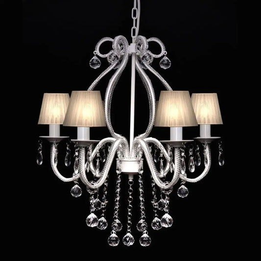 Elegant white chandelier with 2300 crystals