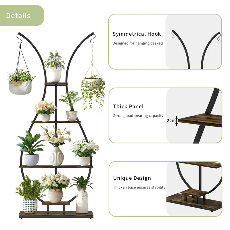 Vase Shape Tall Planter Display Rack