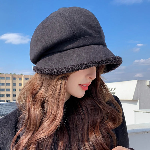 Women's Retro Velvet Bucket Hat