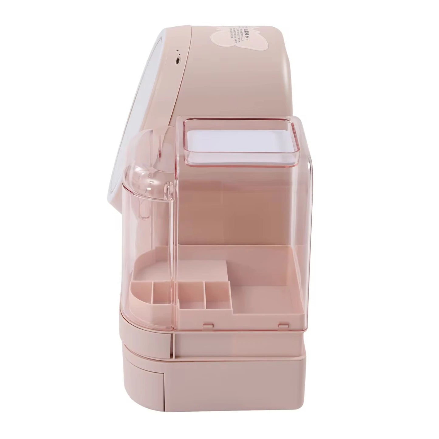 Waterproof makeup organizer case with mirror