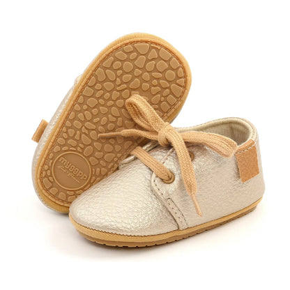 Solid leather non-slip sole baby shoes