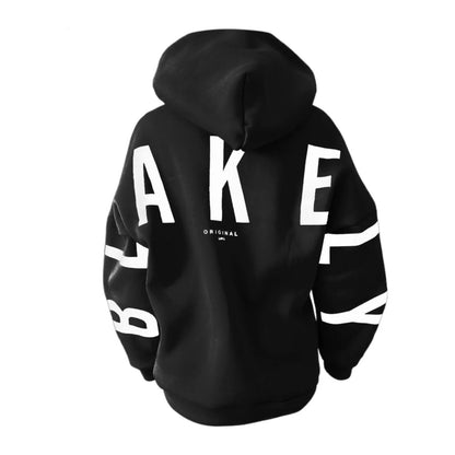Women's letter printed long sleeved hooded pullover
