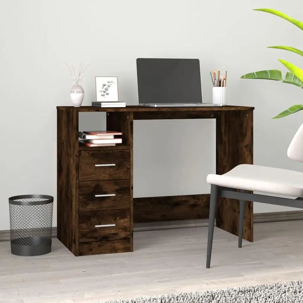 Stylish Engineered Wood Computer Desk with Drawers