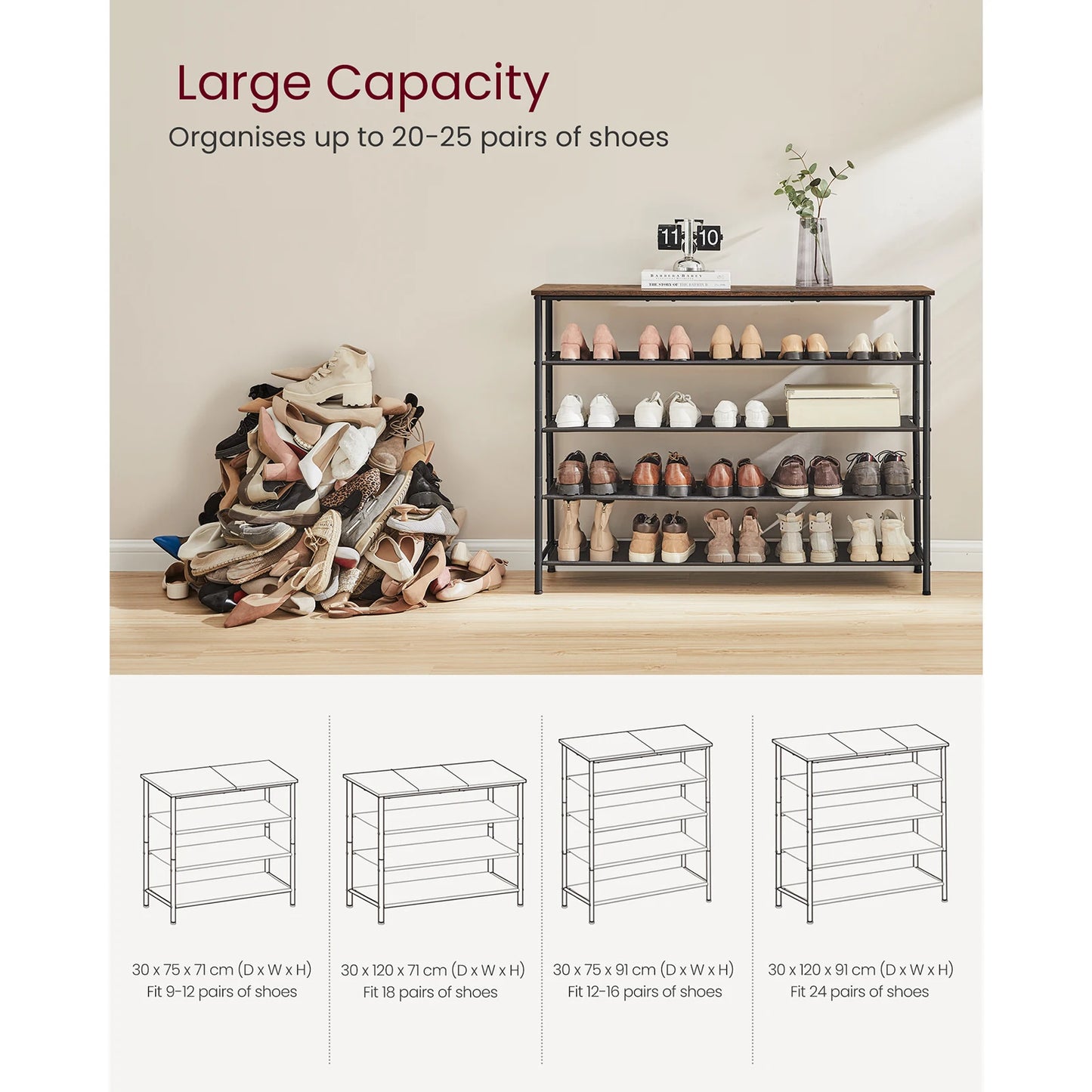 5 Tier Narrow Shoe Storage Organizer