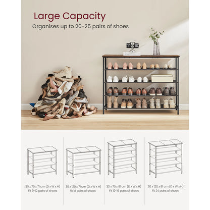 5 Tier Narrow Shoe Storage Organizer