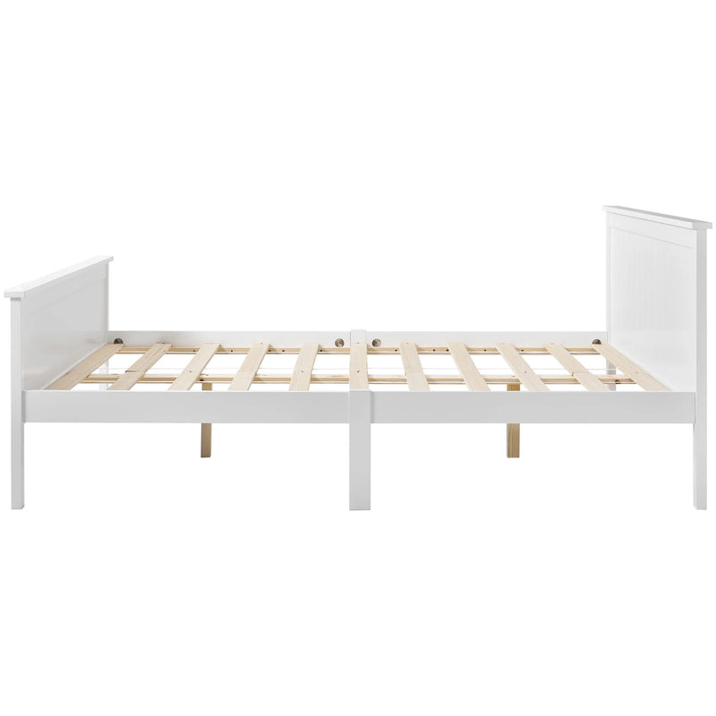 Wooden Bed Frame with Headboard and Footboard