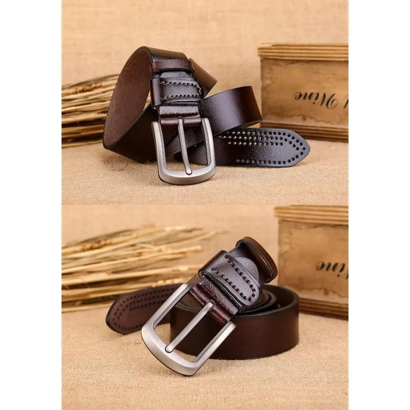 Anti-scratched buckle soft genuine leather belt