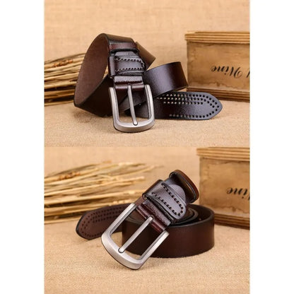 Anti-scratched buckle soft genuine leather belt