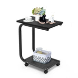 Rolling C-shaped Laptop Side Table