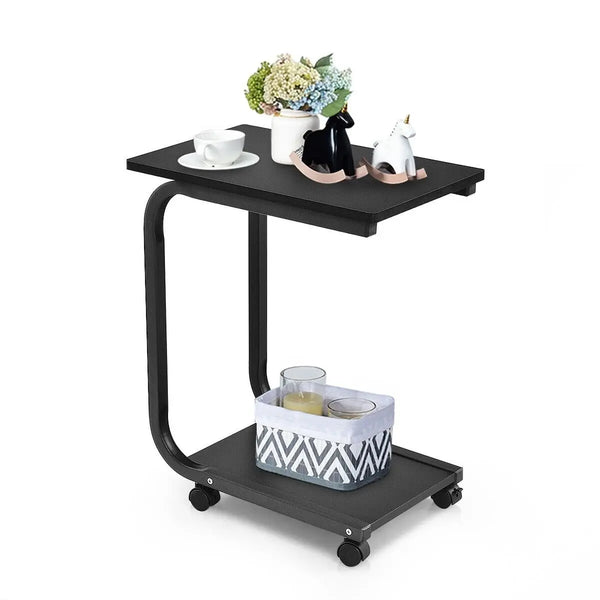 Rolling C-shaped Laptop Side Table