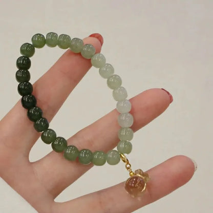 Gradient Jade Barrel Bead Bracelet