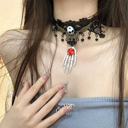 Retro Exaggerated Long Tassel Halloween Jewelry Set