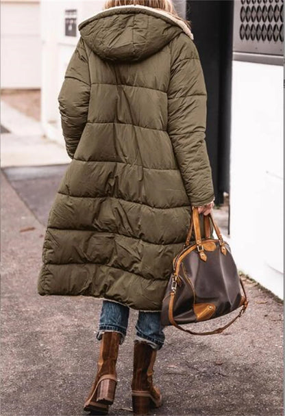 Ladies winter hooded quilted coat