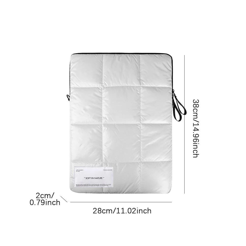 Down padded laptop sleeve bag