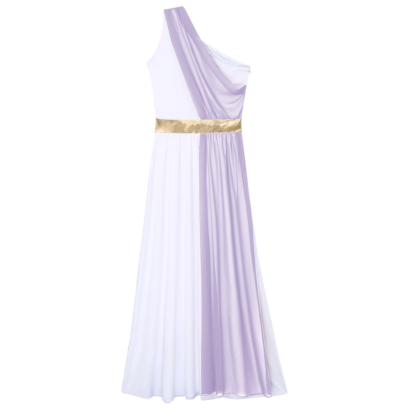 One Shoulder Chiffon Overlay Vintage Dress