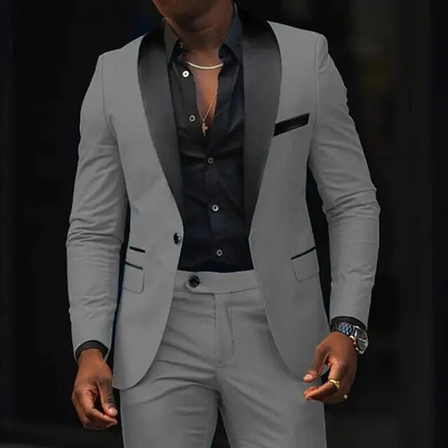 Casual 2 piece men's wedding suits
