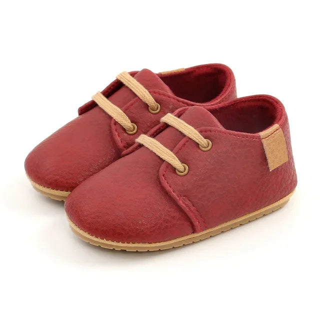Solid leather non-slip sole baby shoes