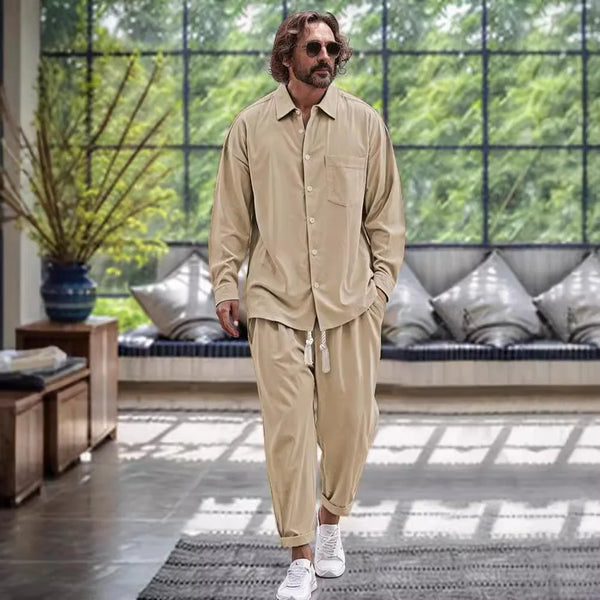 Men's Cotton Linen 2 Piece Sets
