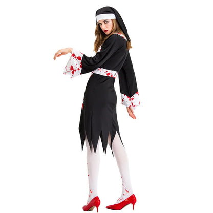 Vampire Print Long Halloween Costume