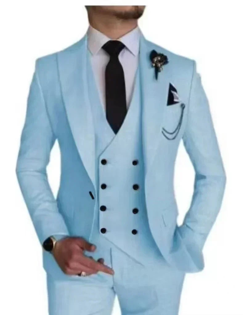 Men's peak lapel business 3piece blazer