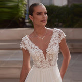 Elegant V-Neck Women's Wedding Dress