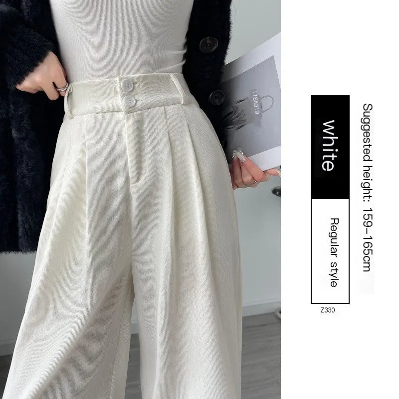 Women's fashion elastic high waist casual trousers
