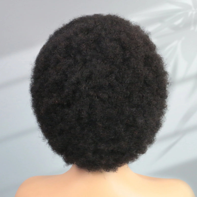 Afro Kinky Curly Human Hair Short Pixie Cut Wigs