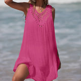 Hollow Out Crochet Splicing Beach Dress