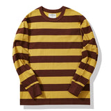 Polyester Vintage Striped Long Sleeve T-Shirt