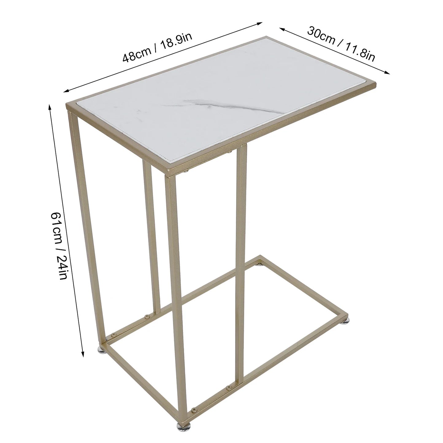 Modern open type side end c shape coffee table