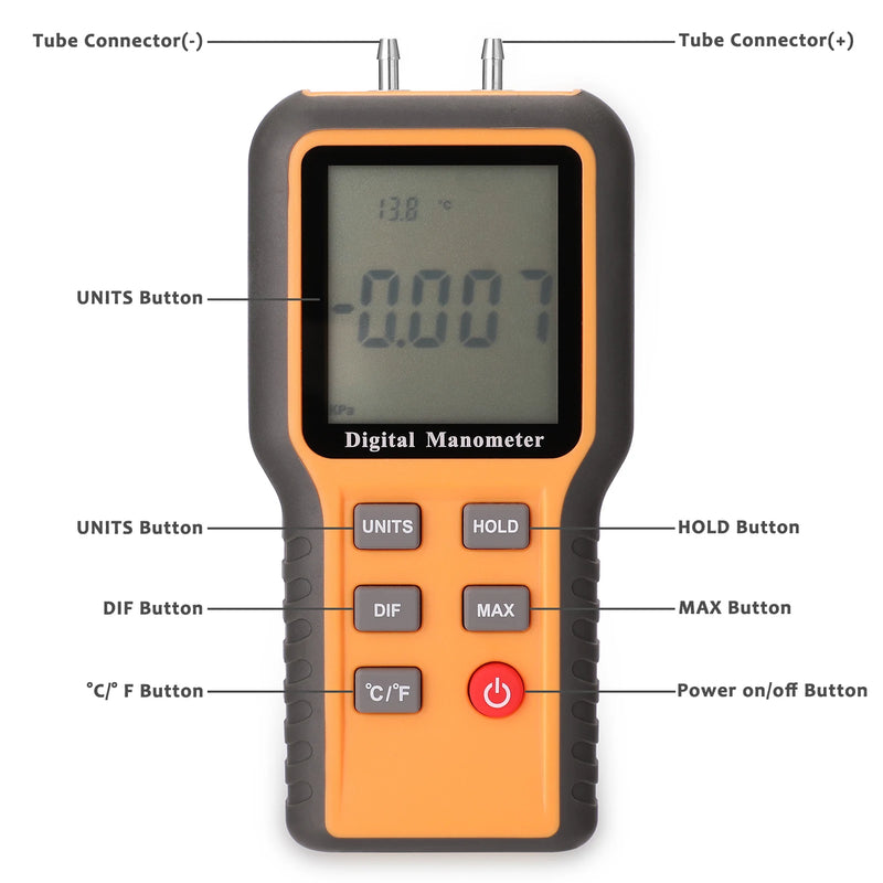 Digital Manometer Pressure Measuring Device