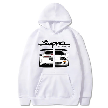 Manga print loose long sleeve hoodie