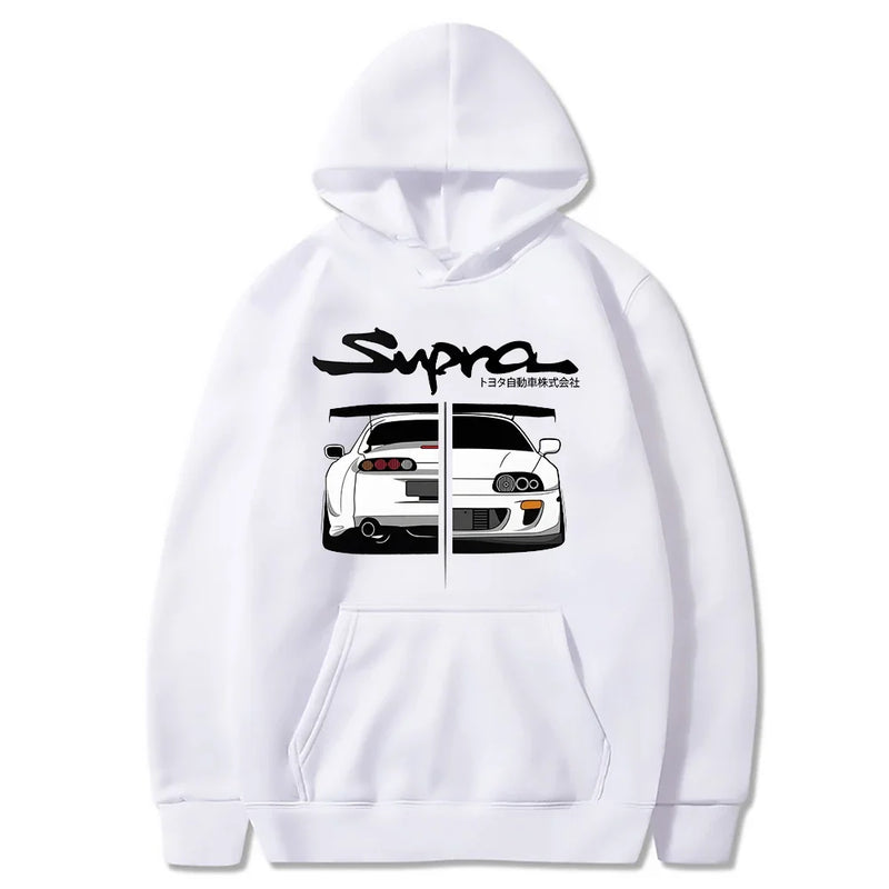 Manga Print Loose Long Sleeve Hoodie